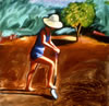 Dig, 14" x 14" oil on canvas, 1995, private collection