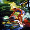 Reach, 14" x 14" oil on canvas, 1995, private collection
