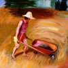 Wheel, 14" x 14" oil on canvas, 1995, private collection